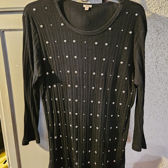 Reba Sweaters - Elegant Black Studded Dress